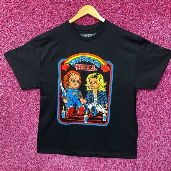 Steven Rhodes Chucky See You In Hell Tarot Card T-Shirt XL - Picture 1 of 4